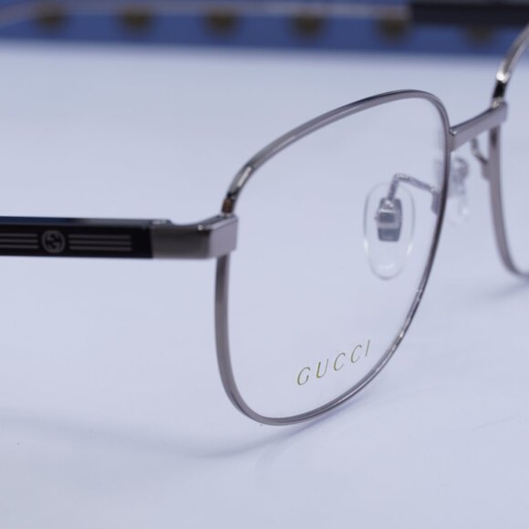 🕶️ New Gucci GG1312O 001 Eyeglasses - Ruthenium Frame 57mm - Picture 2 of 12